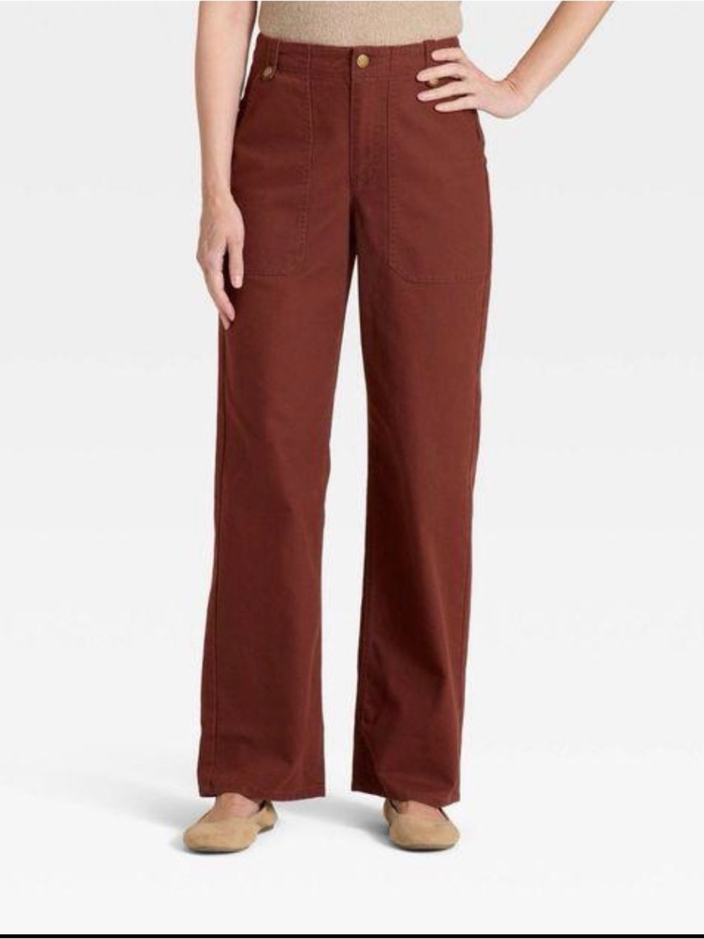 Women's Carpenter-Style Straight Leg Pants in Auburn